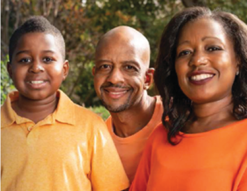 Kommah McDowell, Breast cancer survivor, and family