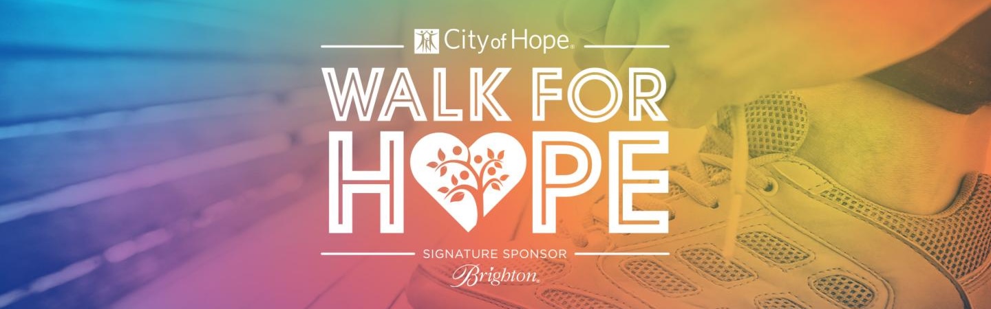City of Hope Walk for Hope logo banner, signature sponsor: Brighton.