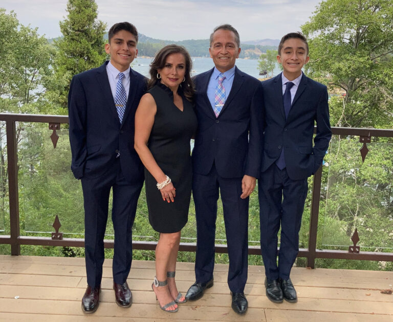 Manuel Espinosa, Legacy of Hope Society member, with his family: Julian, Adriana, and Cristian.