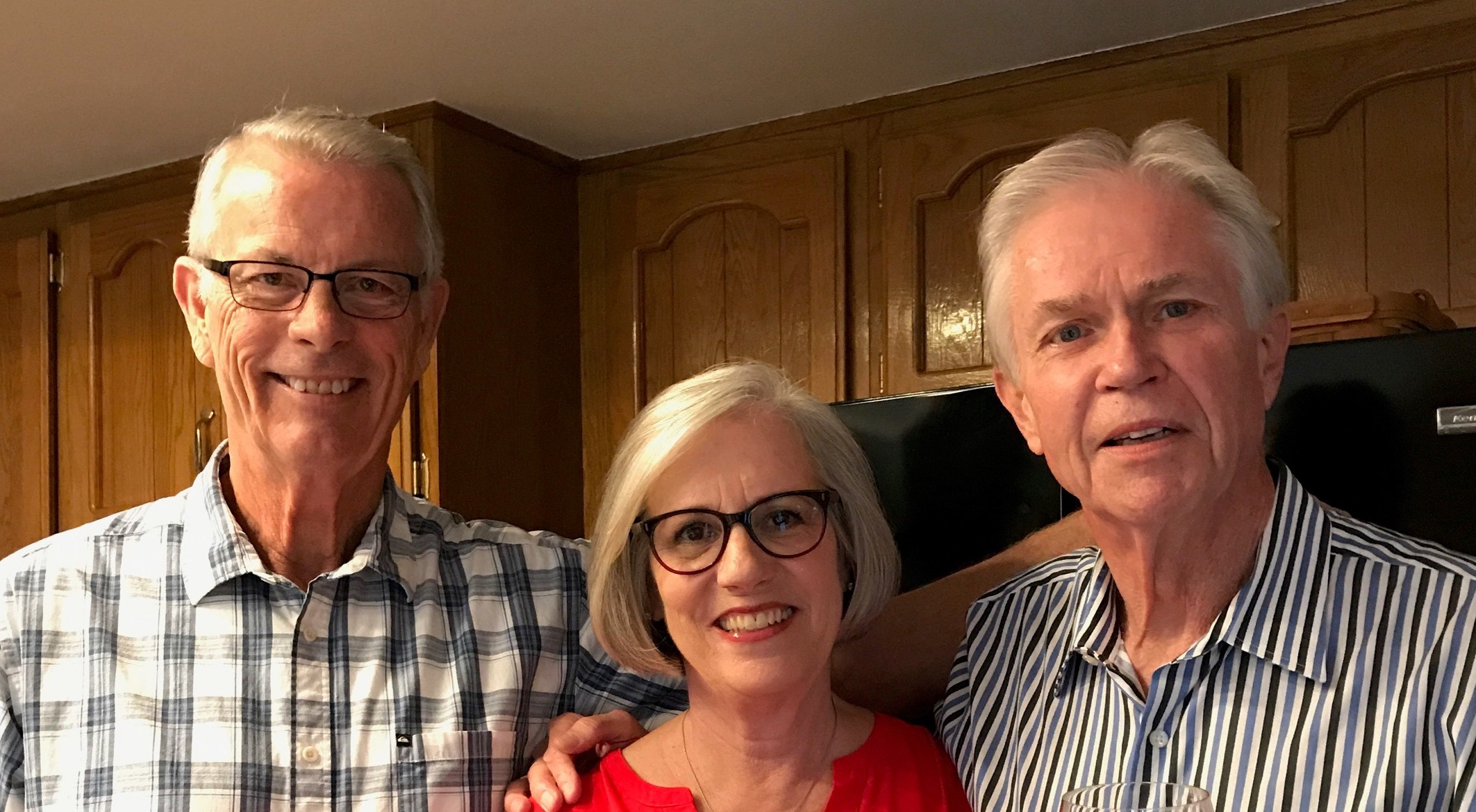 Robert Elsner, Legacy of Hope Society member (left), with his friends John (right) and K.C. Koehler (middle).