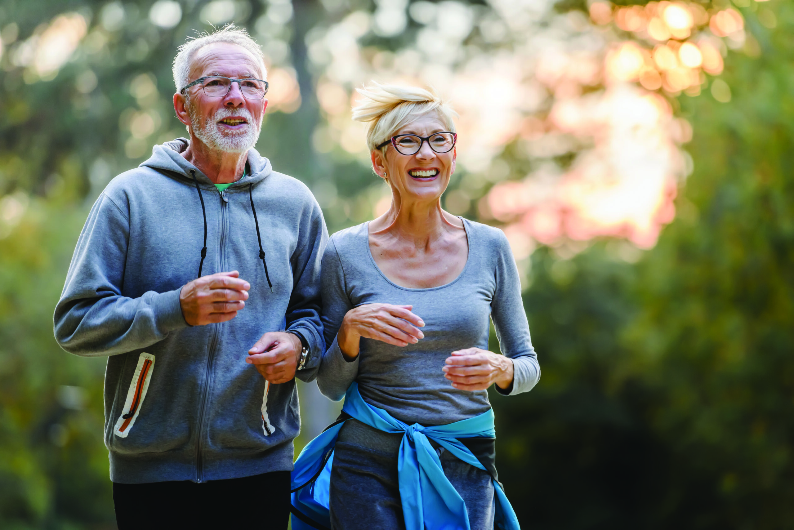 mature couple jogging